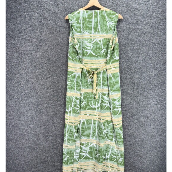 Joanna Dress Women 2X Plus Green Striped Maxi Long Sleeveless Round Neck Casual - Picture 2 of 5